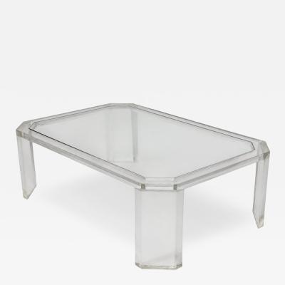 Charles Hollis Jones 1976 Charles Hollis Jones USA 1945 2026 Signed Lucite and Glass Coffee Table