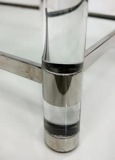 Charles Hollis Jones 1980s Charles Hollis Jones Style Lucite and Chrome Dry Bar Server Table