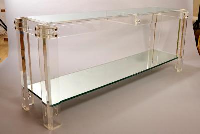 Charles Hollis Jones Acrylic glass and mirror console c1970 att Hollis Jones