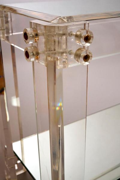 Charles Hollis Jones Acrylic glass and mirror console c1970 att Hollis Jones