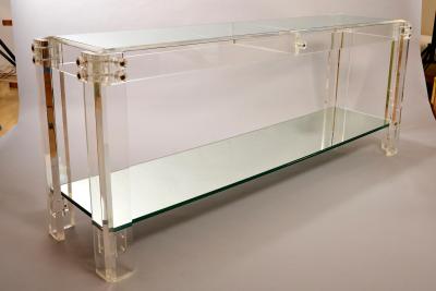 Charles Hollis Jones Acrylic glass and mirror console c1970 att Hollis Jones
