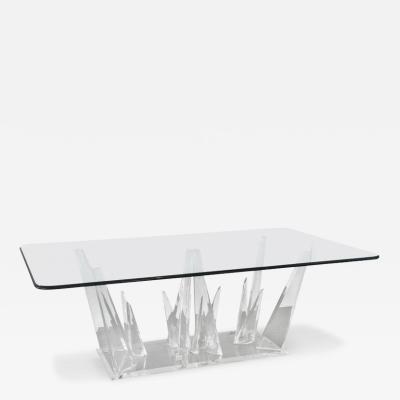 Charles Hollis Jones American Modern Lucite and Glass Dining or Center Table Charles Hollis Jones