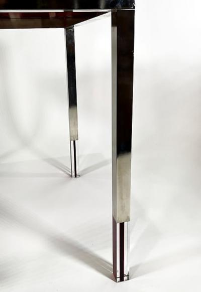 Charles Hollis Jones American Modern Red Clear Lucite Nickel Game Table Charles Hollis