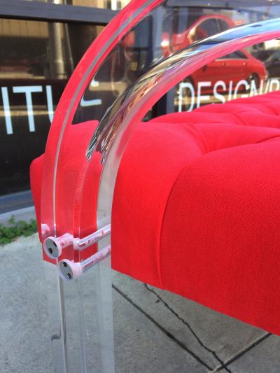 Charles Hollis Jones Arched Lucite Bench by Charles Hollis Jones