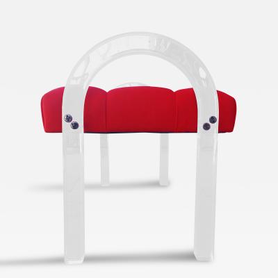 Charles Hollis Jones Arched Lucite Bench by Charles Hollis Jones