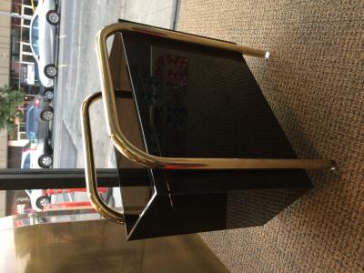 Charles Hollis Jones Brass Bronzed Lucite Magazine Holder by Charles Hollis Jones