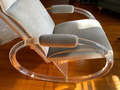 Charles Hollis Jones CHARLES HOLLIS JONES MODERNIST TUBULAR LUCITE ROCKER