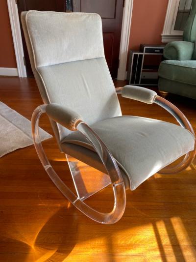 Charles Hollis Jones CHARLES HOLLIS JONES MODERNIST TUBULAR LUCITE ROCKER