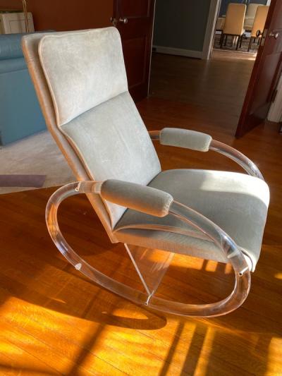 Charles Hollis Jones CHARLES HOLLIS JONES MODERNIST TUBULAR LUCITE ROCKER