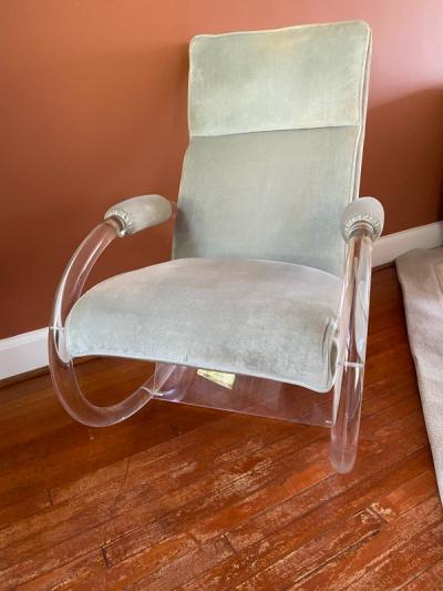 Charles Hollis Jones CHARLES HOLLIS JONES MODERNIST TUBULAR LUCITE ROCKER