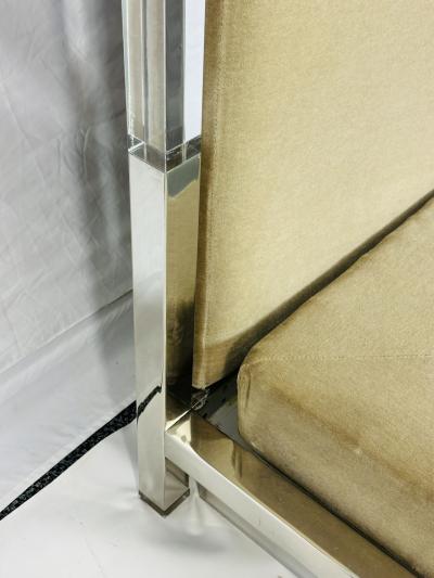 Charles Hollis Jones Cal King 4 Poster Bed in Polished Nickel Lucite by Charles Hollis Jones