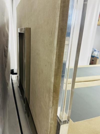 Charles Hollis Jones Cal King 4 Poster Bed in Polished Nickel Lucite by Charles Hollis Jones