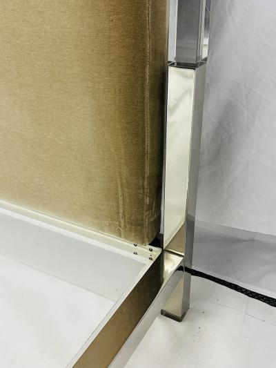 Charles Hollis Jones Cal King 4 Poster Bed in Polished Nickel Lucite by Charles Hollis Jones