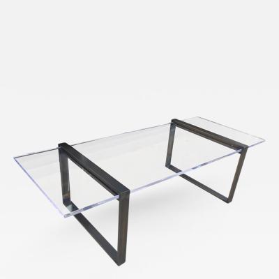 Charles Hollis Jones Charles Hollis Jones Box Coffee Table in Bronze and Lucite