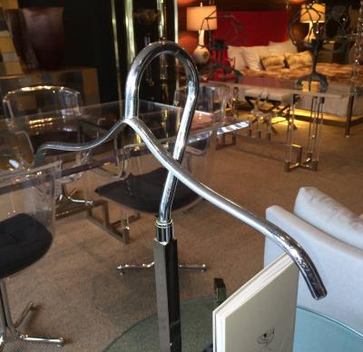 Charles Hollis Jones Charles Hollis Jones Chrome and Lucite Gentlemans Valet Stand