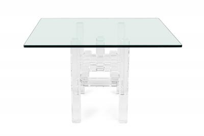 Charles Hollis Jones Charles Hollis Jones Contemporary American Clear Lucite Dining Table Base