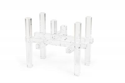 Charles Hollis Jones Charles Hollis Jones Contemporary American Clear Lucite Dining Table Base