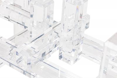 Charles Hollis Jones Charles Hollis Jones Contemporary American Clear Lucite Dining Table Base