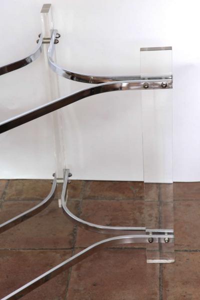 Charles Hollis Jones Charles Hollis Jones Glass and Lucite Console Table