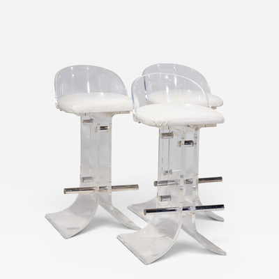 Charles Hollis Jones Charles Hollis Jones Hill Manufacturing Mid Century Lucite Barstool Set of 3