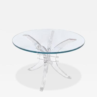 Charles Hollis Jones Charles Hollis Jones Lucite Pedestal Table