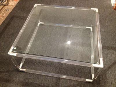 Charles Hollis Jones Charles Hollis Jones Lucite Square Cocktail Table
