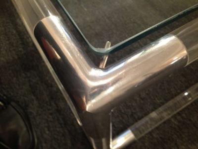 Charles Hollis Jones Charles Hollis Jones Lucite Square Cocktail Table