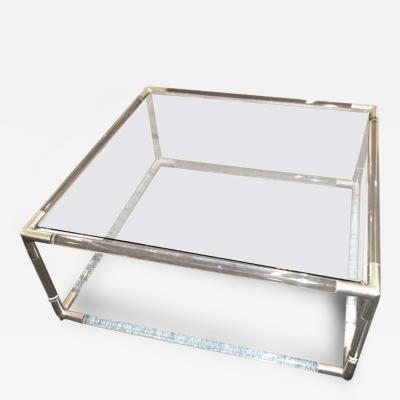 Charles Hollis Jones Charles Hollis Jones Lucite Square Cocktail Table