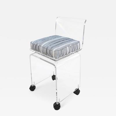 Charles Hollis Jones Charles Hollis Jones Lucite Swivel Vanity Chair Stool