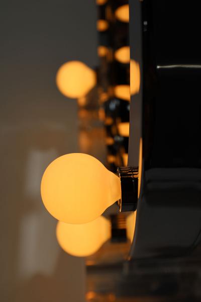 Charles Hollis Jones Charles Hollis Jones Lucite and Chrome Makeup Mirror with Magnifying Feature