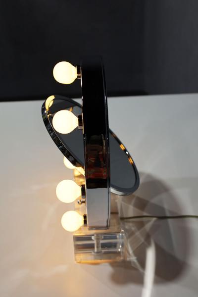 Charles Hollis Jones Charles Hollis Jones Lucite and Chrome Makeup Mirror with Magnifying Feature
