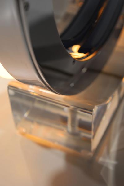 Charles Hollis Jones Charles Hollis Jones Lucite and Chrome Makeup Mirror with Magnifying Feature