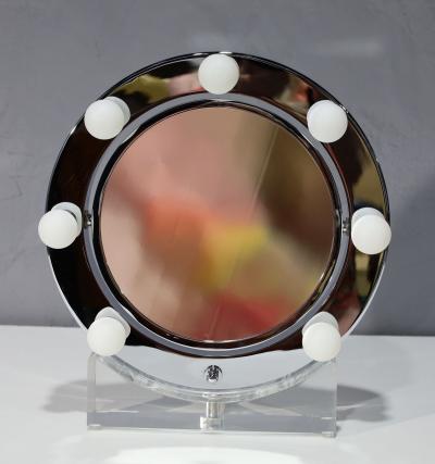 Charles Hollis Jones Charles Hollis Jones Lucite and Chrome Makeup Mirror with Magnifying Feature