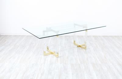 Charles Hollis Jones Charles Hollis Jones Metric Lucite Brass Dining Table