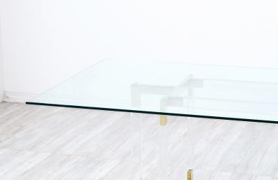 Charles Hollis Jones Charles Hollis Jones Metric Lucite Brass Dining Table