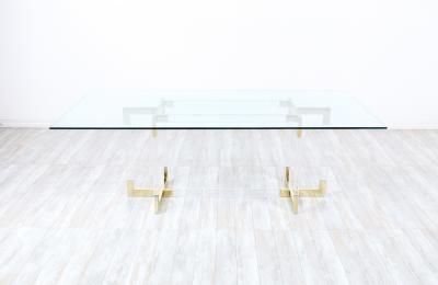 Charles Hollis Jones Charles Hollis Jones Metric Lucite Brass Dining Table