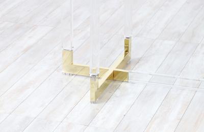 Charles Hollis Jones Charles Hollis Jones Metric Lucite Brass Dining Table