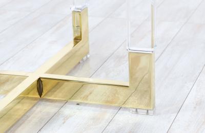 Charles Hollis Jones Charles Hollis Jones Metric Lucite Brass Dining Table