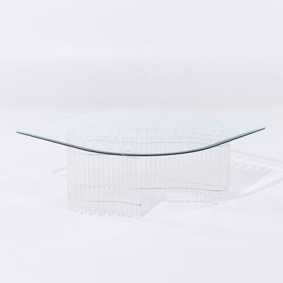 Charles Hollis Jones Charles Hollis Jones Mid Century Tambour Lucite Coffee Table
