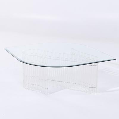 Charles Hollis Jones Charles Hollis Jones Mid Century Tambour Lucite Coffee Table