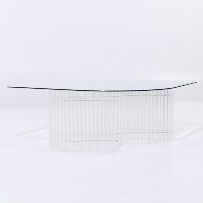 Charles Hollis Jones Charles Hollis Jones Mid Century Tambour Lucite Coffee Table