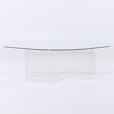 Charles Hollis Jones Charles Hollis Jones Mid Century Tambour Lucite Coffee Table