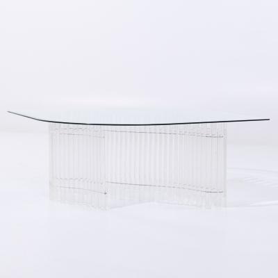 Charles Hollis Jones Charles Hollis Jones Mid Century Tambour Lucite Coffee Table