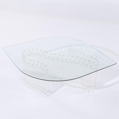 Charles Hollis Jones Charles Hollis Jones Mid Century Tambour Lucite Coffee Table