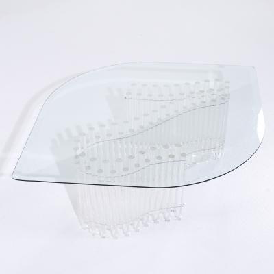 Charles Hollis Jones Charles Hollis Jones Mid Century Tambour Lucite Coffee Table