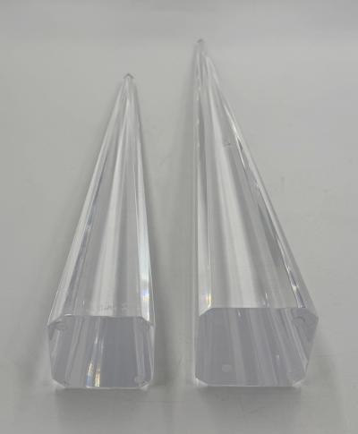 Charles Hollis Jones Charles Hollis Jones Signed Lucite Obelisk Sculptures Pair 1974