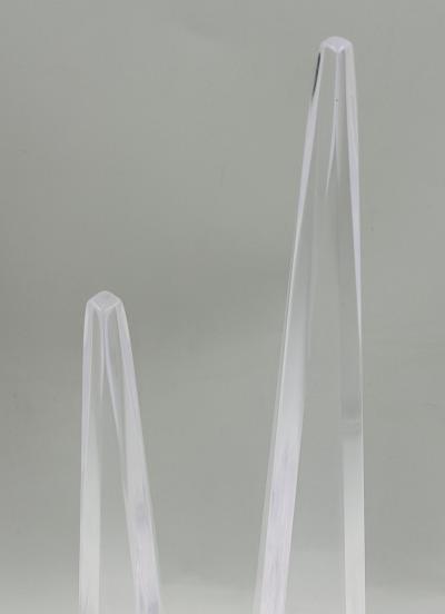 Charles Hollis Jones Charles Hollis Jones Signed Lucite Obelisk Sculptures Pair 1974