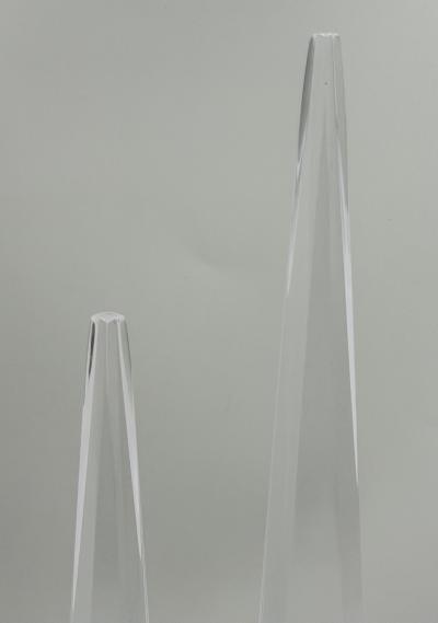 Charles Hollis Jones Charles Hollis Jones Signed Lucite Obelisk Sculptures Pair 1974