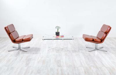 Charles Hollis Jones Charles Hollis Jones Treillage Chrome Lucite Coffee Table