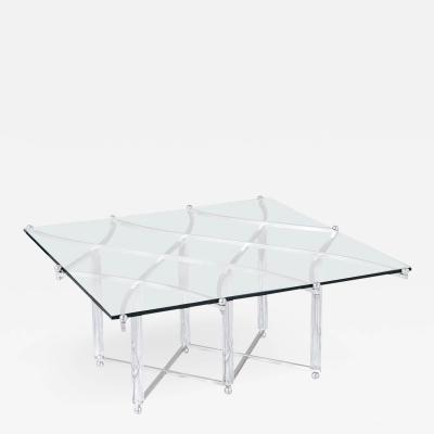 Charles Hollis Jones Charles Hollis Jones Treillage Chrome Lucite Coffee Table